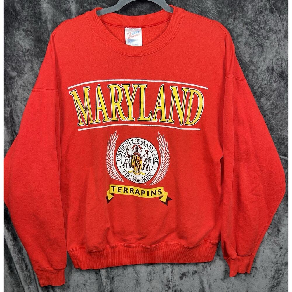 Vintage Maryland Terrapins University Crewneck Sweatshirt Red Men’s L